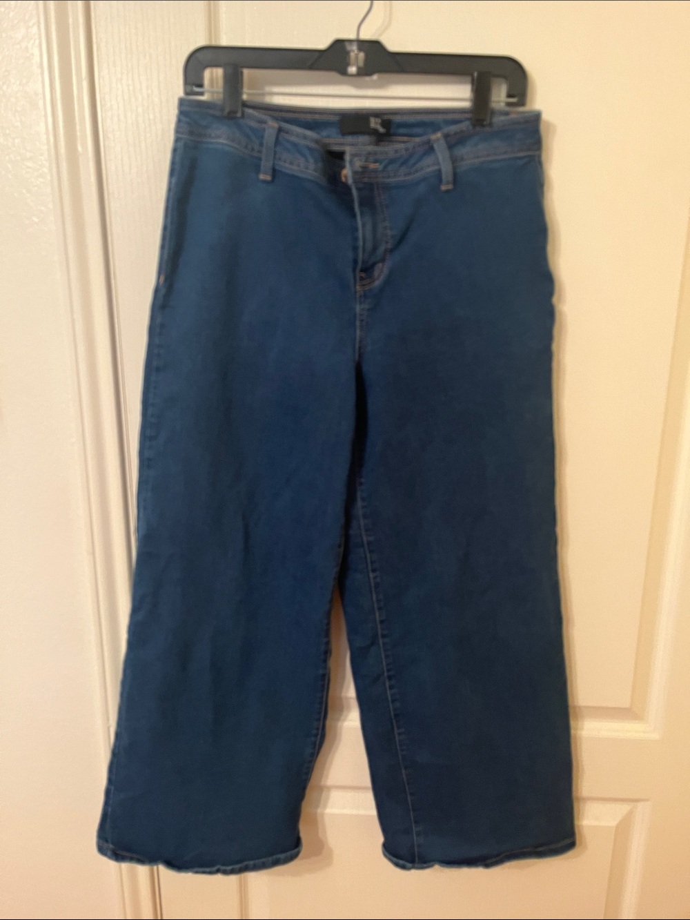 1822 Denim Wide-Leg Flare Jeans in Deep Blue